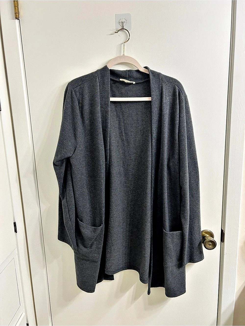 ZENANA HC-25012X Open Front Cardigan in Gray Size 2X NWOT
